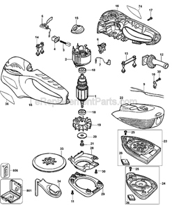 Page A Diagram and Parts List for MS700BA Type 1 Black and Decker Sander Polisher
